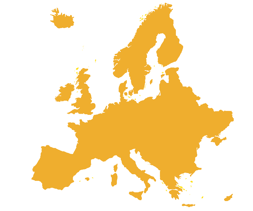 Map of Europe showing Skyra Events concert venues in Germany and the Netherlands