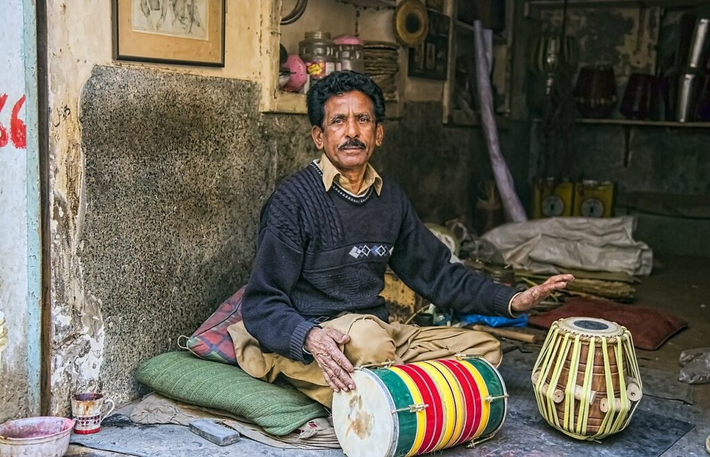Tabla, indische Perkussion beim Bollywood-Konzert